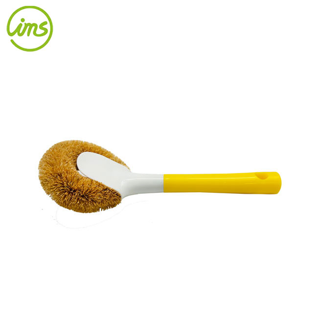 brosse à pot en fibre - jaune